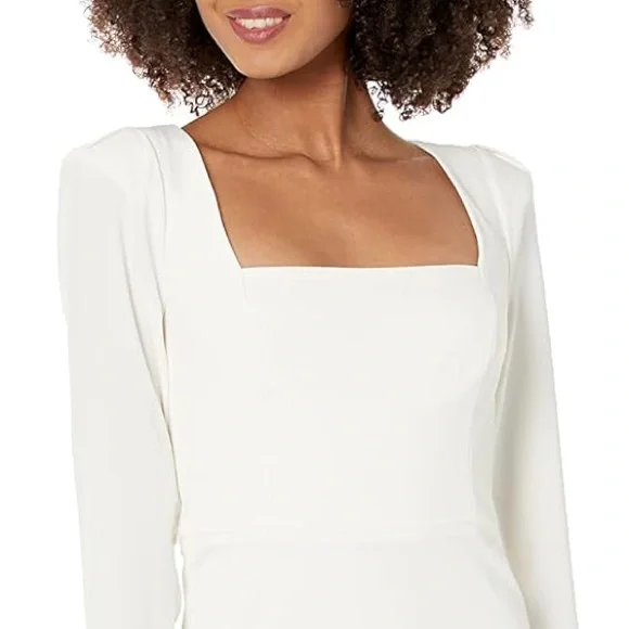 BCBGMaxAzria Long Sleeve Faye formal Dress, Gardenia off white, XS/Small 2 - Picture 3 of 5
